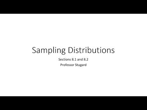Statistics: Chapter 8 - Sampling Distributions
