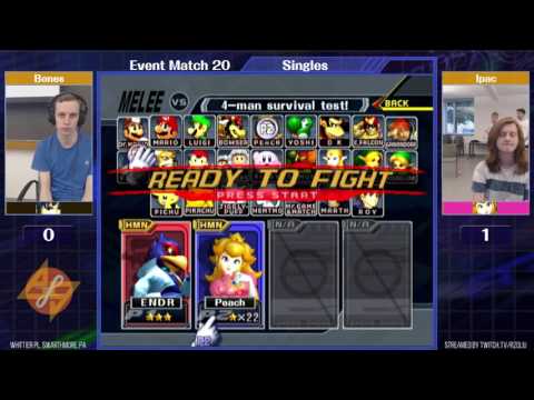 Event Match 20: Bones (Marth, Falco, Fox) vs lpac (Peach) - Losers Quarters