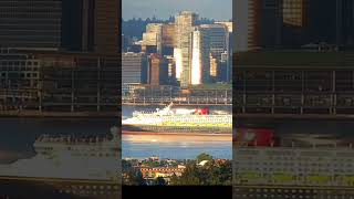 Disney Wonder hits the morning sun in Vancouver Canada