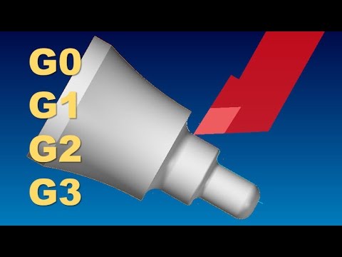 CNC LATHE PROGRAMMING LESSON 5  WRITE A TOOLPATH USING  G0 - G1 - G2  AND G3  MOVES