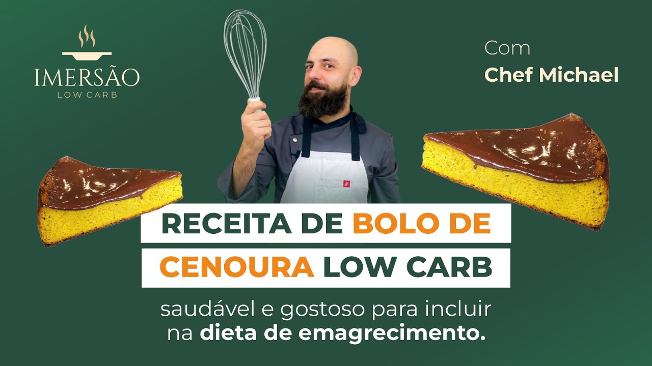 Bolo saudável e gostoso para incluir na dieta de emagrecimento (receita de bolo de cenoura low carb)