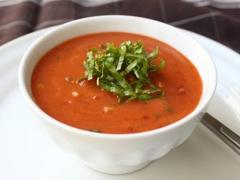Gazpacho Recipe - Cold Tomato Cucumber Pepper Soup