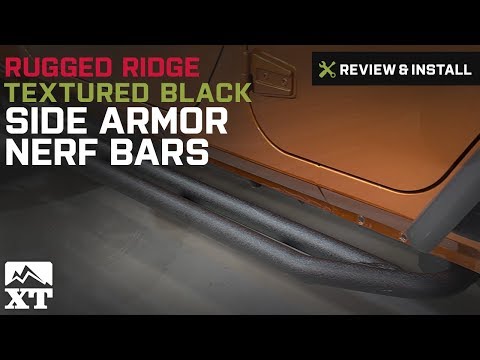 Jeep Wrangler Rugged Ridge Textured Black Side Armor Nerf Bars (2007-2017 JK) Review & Install