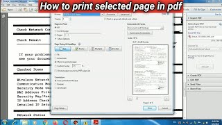 How to print selected page in pdf