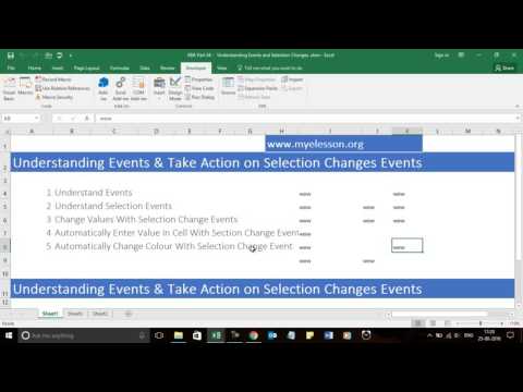 Learn VBA   Part 34 - Understanding Events and Selection Changes