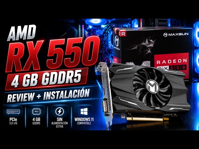 Vídeo relacionado con maxsun Tarjeta Grafica AMD Radeon RX 550 4 GB GDDR5 Tarjeta gráfica ITX para Videojuegos en PC GPU 128 bits DirectX 12 PCI Express X16 3.0 DVI-D Dual Link, HDMI, DisplayPort