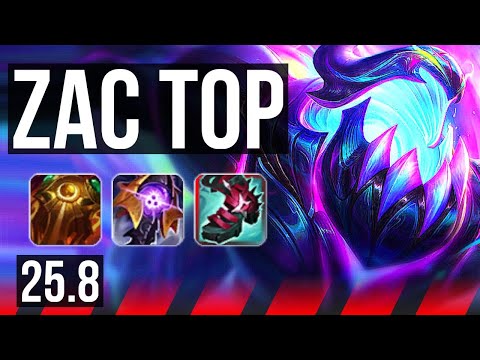 ZAC vs CAMILLE (TOP) | 66% winrate, 6 solo kills, 12/2/3, Rank 10 Zac | BR Grandmaster | 25.8