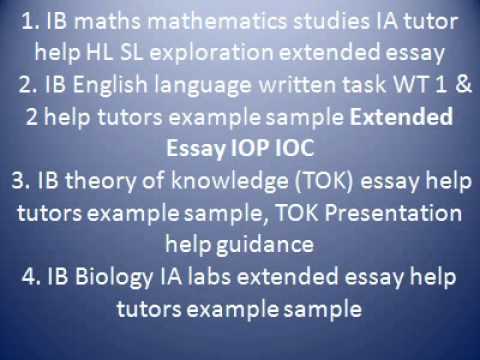 Extended essay help ib