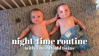 night-time routine with 4 month old twins