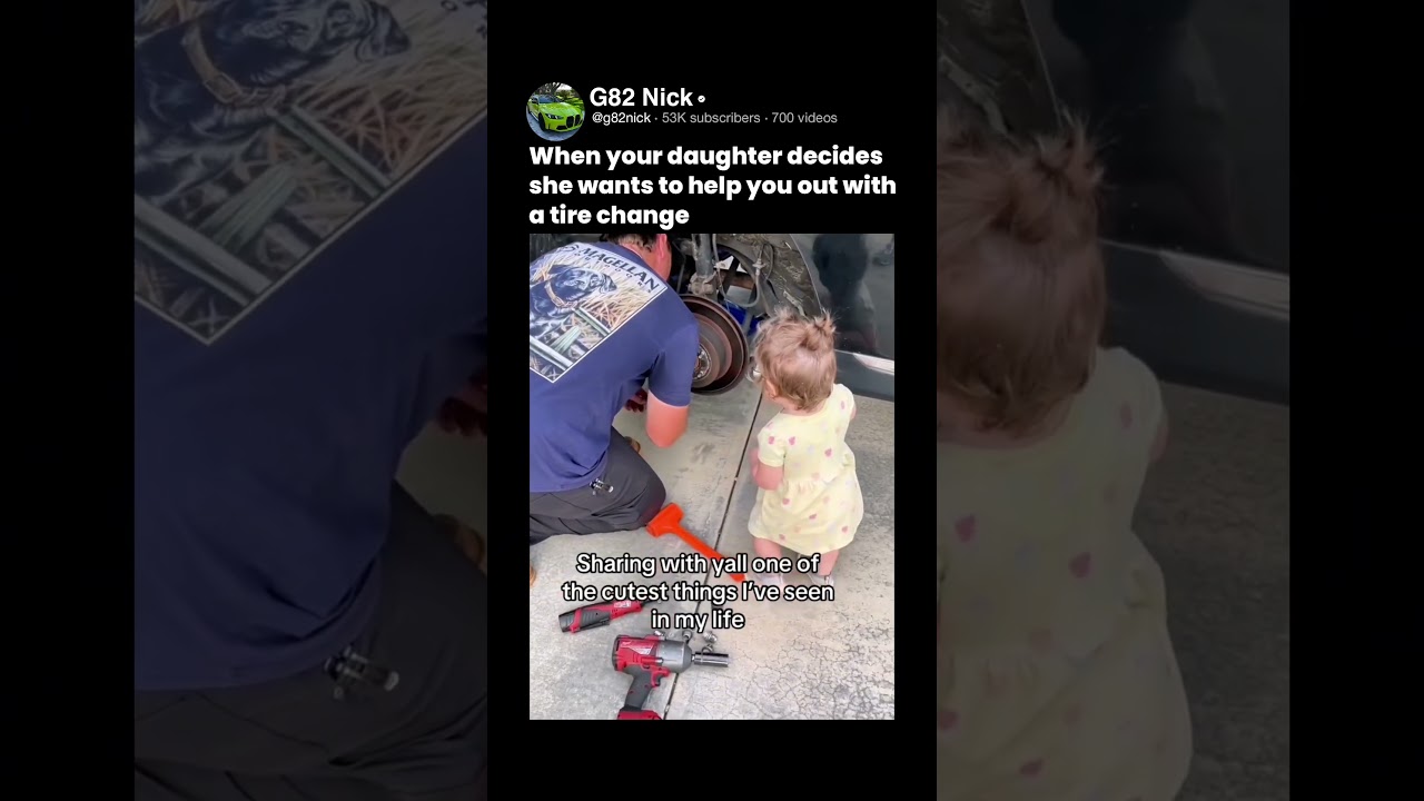 When your daughter decides she wants to help you out with a tire change