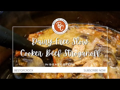 DAIRY-FREE BEEF STROGANOFF | Slow Cooker Recipe