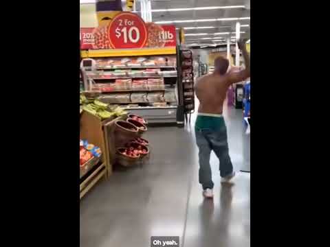 T.S.P:Man on drugs destroys Walmart #viralvideos
