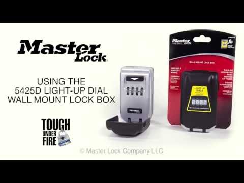 Screen capture of Operating the Master Lock 5425D Wall Mount Light Up Dial Lock Box