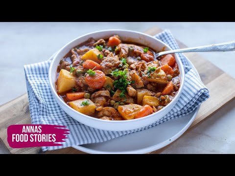 Gesunder Eintopf mit Hähnchen, viel Gemüse und Kartoffeln - Glutenfreies Rezept