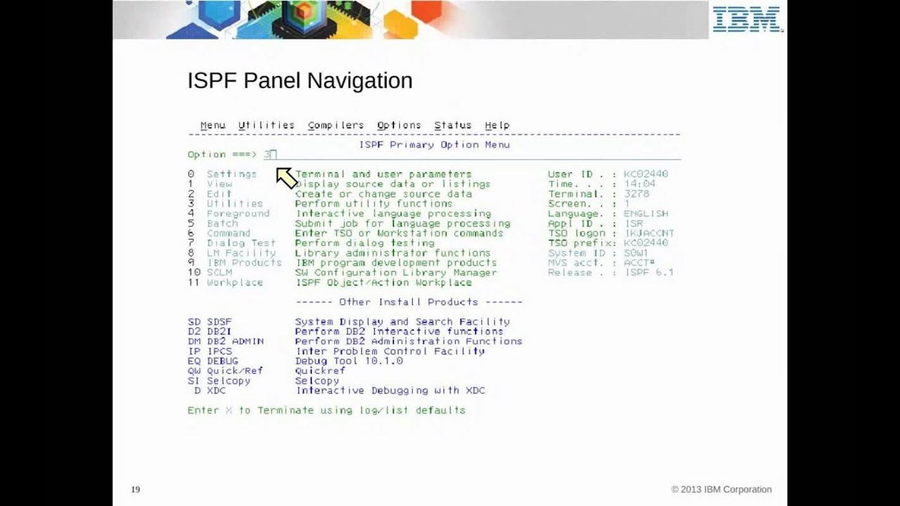 IBM Academic Initiative TSO, ISPF, SDSF, the ISPF editor  - Unit 04