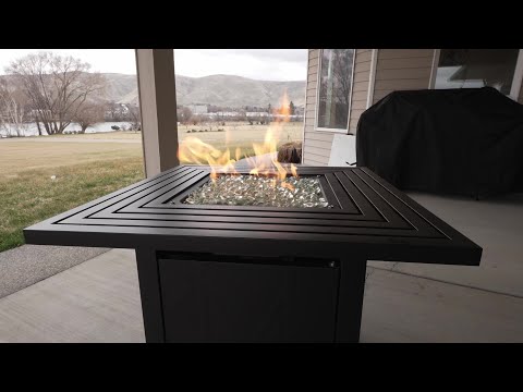 Amazon Basics 30-Inch 55,000 BTU Square Outdoor Propane Gas Fire Pit,