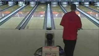 Incredible two handed bowling release...