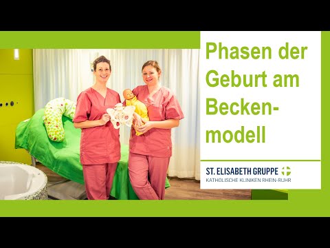 Phasen der Geburt – Hebammen des Marien Hospital Herne erklären Geburtsphasen am Beckenmodell