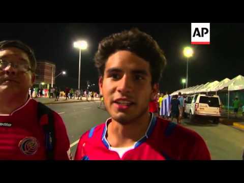 Fans react after Costa Rica upset Uruguay 3-1 in WC match