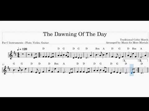 Dawning of the Day – Traditional Celtic March – Play Along for Violin, Flute or Guitar