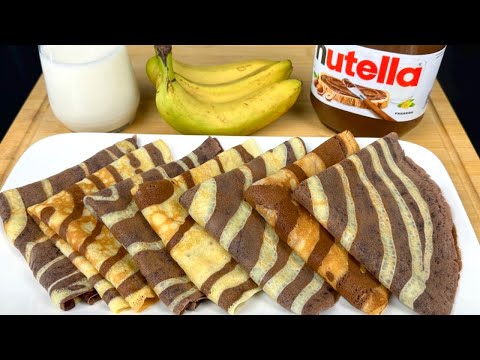 RECETTE DE DÉLICIEUSES CRÊPES TOURBILLONS CHOCOLAT VANILLE 🥞 FACILE, RAPIDE À FAIRE POIR LE GOÛTER