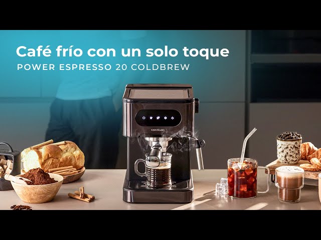 Cafetera Expresso Cecotec Power Espresso 20 ColdBrew 1,5L 20 bares con pantalla táctil y vaporizador video