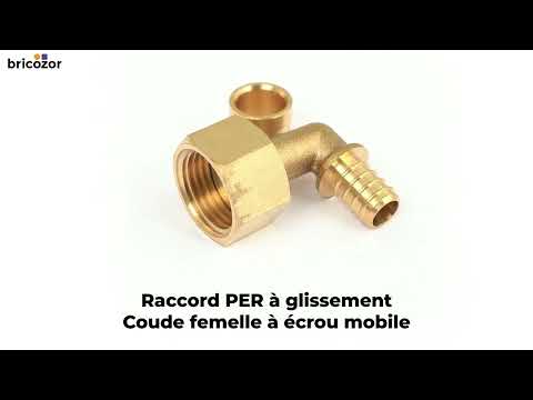 Raccord PER à glissement - Coude femelle à écrou mobile BOUTTÉ