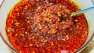 How to make garlic chili paste with beautiful color, does not turn black and can be preserved for...