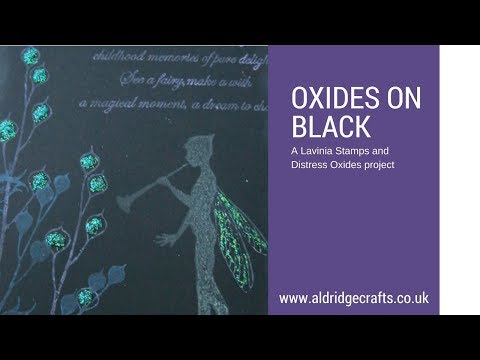 Lavinia Stamps with Distress Oxides on Black card