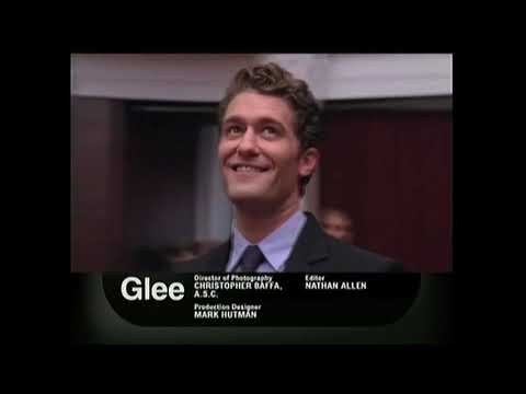 FOX promo frame for Glee Season 1 finale Journey to Regionals with New Directions onstage in black and gold