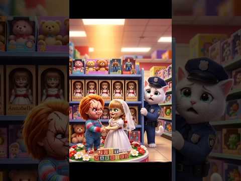 😱 Chucky Married Annabelle?! 😂 | Horror Story Ending #aicat #cartoon