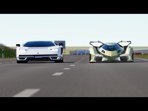 2021 Lamborghini V12 Vision GT vs 2022 Lamborghini Countach LPI 800-4 at Palanga Circuit