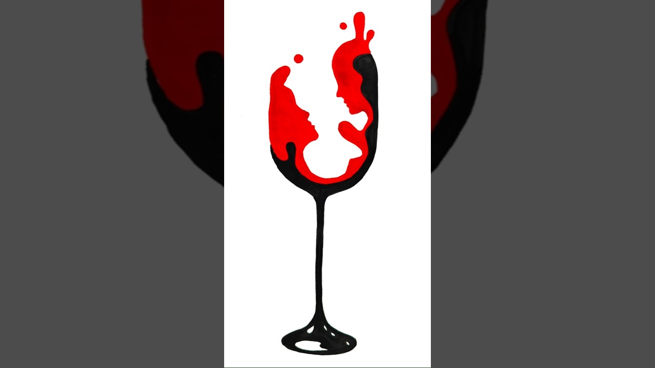 Create Stunning Wine Glass Abstract Art | Easy Color Fill Tutorial for Beginners 🎨 #ArtLovers