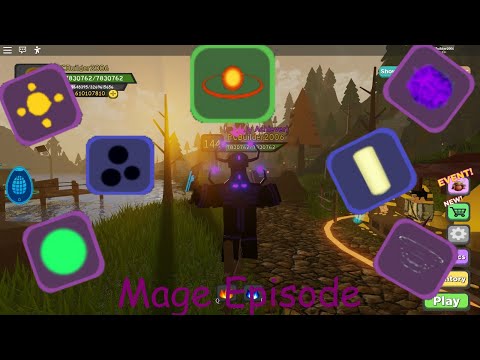 All Spells from Desert to Boss Raid in Dungeon Quest - Mage Episode