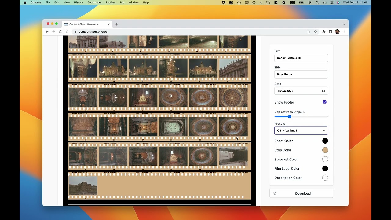 Contact Sheet Generator  (demo)