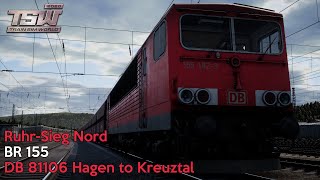 DB 81106 Hagen to Kreuztal - Ruhr Sieg Nord - BR 155 - Train Sim World 2020
