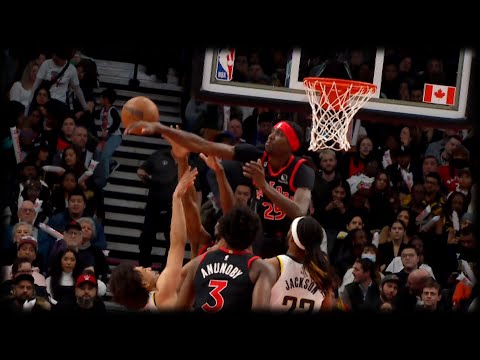Chris Boucher with the swat - Raptors vs Pacers | March 22, 2023