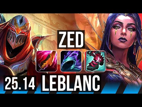 ZED vs LEBLANC (MID) | 2300+ games, Legendary | EUW Grandmaster | 25.14