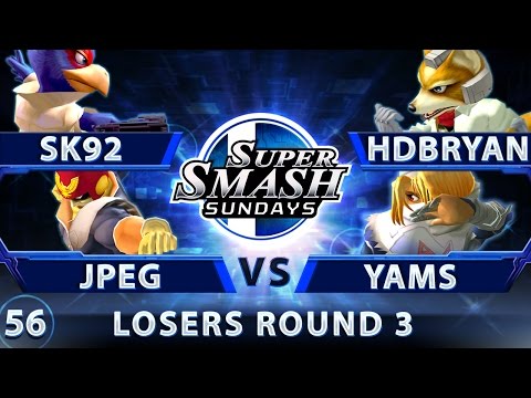 SSS 56 - SK92 & JPeGImage vs. hdBryan & YAMS - SSBM LR3 - Smash Melee