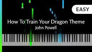How To Train Your Dragon Theme (Romantic Flight) EASY (Piano Tutorial + Sheet Music)