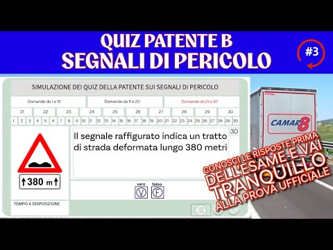 QUIZ PATENTE B – CAPITOLO 2: SEGNALI DI PERICOLO #3