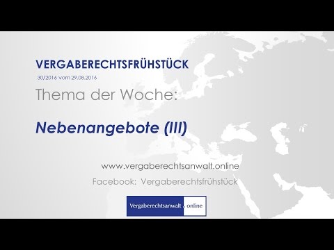 Nebenangebote im Vergaberecht (III)