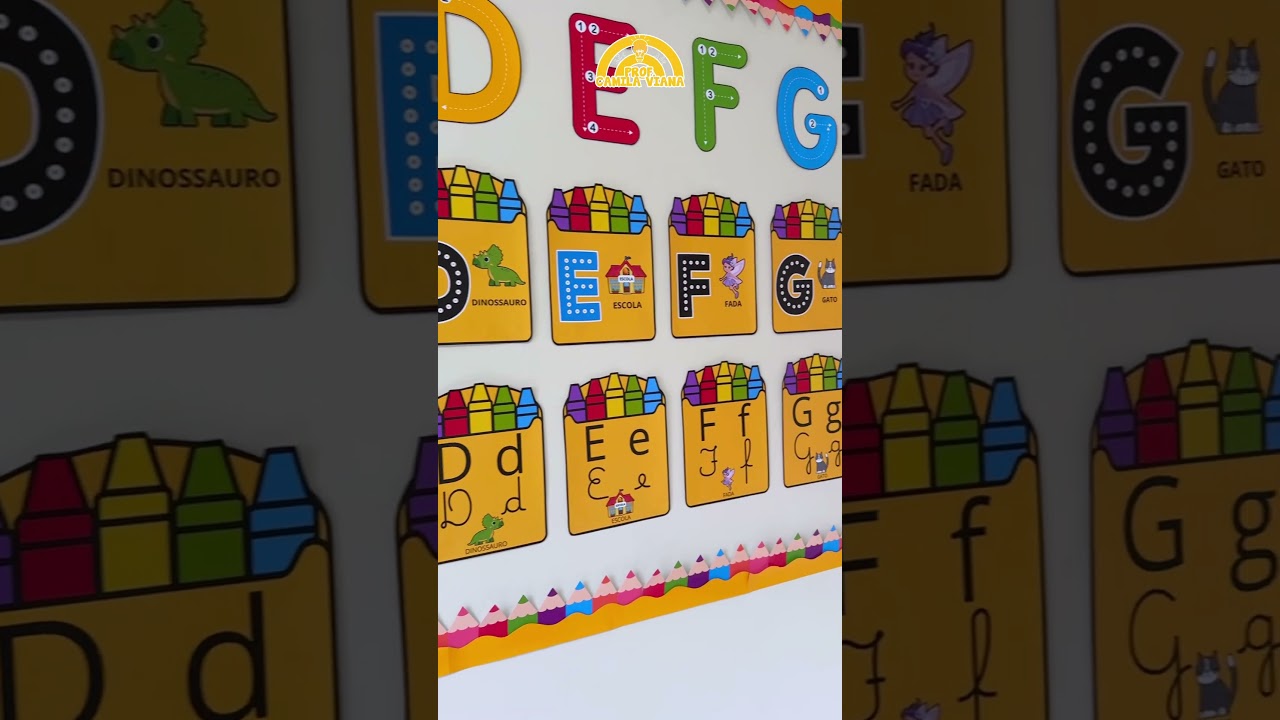 Alfabetos + Moldura para quadro - tema Escolar ✏️💖 #educaçãoinfantil #voltaasaulas #diy