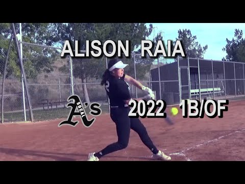 2022 Alison Raia First Base and Outfield Softball Skills Video - So Cal Atheltics