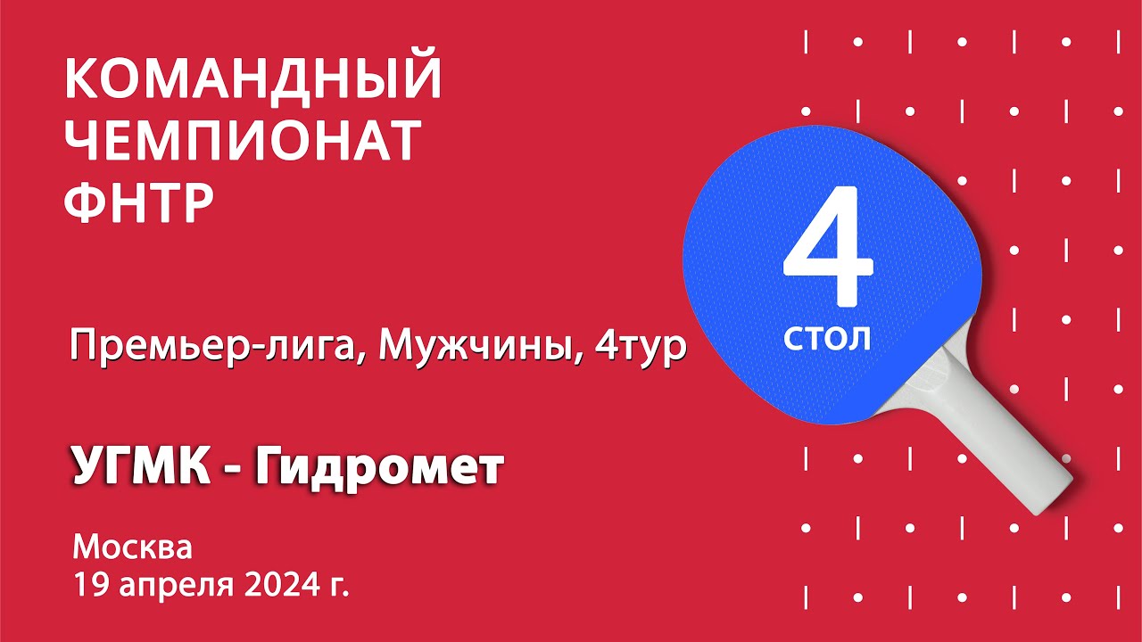 КЧ ФНТР 23/24. Премьер-лига. Мужчины. 4 тур. 4 стол. УГМК : Гидромет. 19.04.24