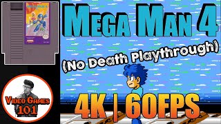 Mega Man 4 | No Death Playthrough | 4K 60FPS | Video Games 101