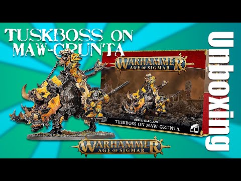 Unboxing Tuskboss on Maw Grunta Warhammer Age of Sigmar Ironjawz Orruk Warclans #wargaming