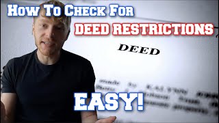 Check For Deed Restrictions on ANY Property (EASY!)