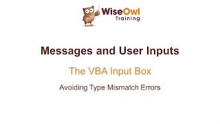 Excel VBA Online Course - 5.3.5 Avoiding Type Mismatch Errors
