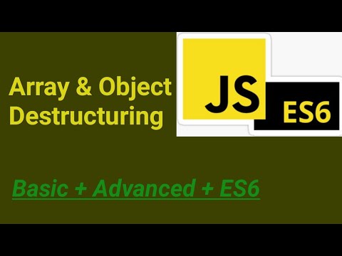 Array Destructuring Object Destructuring Es6 22 Javascript Hindi